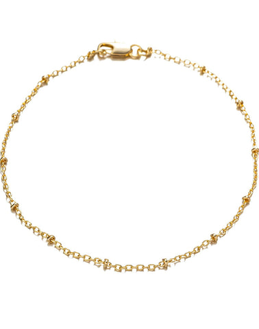 Fine gold studded anklet